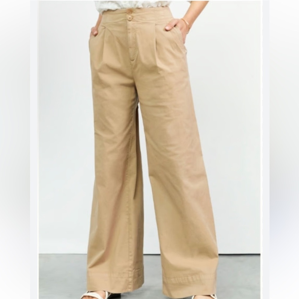 Maeve Anthropologie wide leg pleated trousers size 6